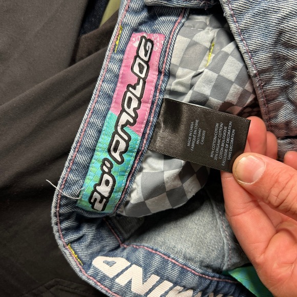 Y2K Baggy Jorts ALAB Mens Deep Pockets Skate Short Embroidered Star Graphic Blue - Picture 12 of 13